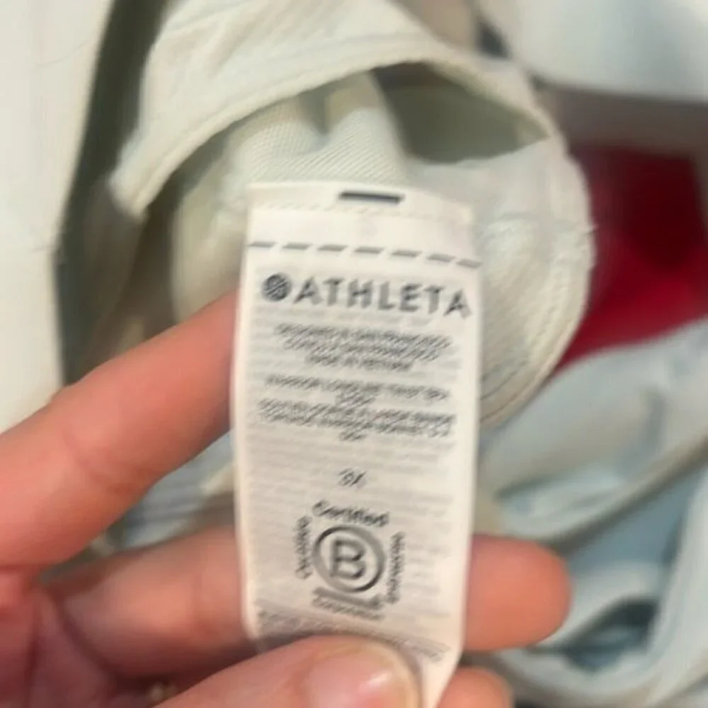 Athleta white and light green bra size 3X Women's Sports Bra  large bande